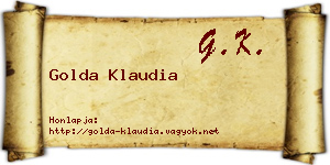 Golda Klaudia névjegykártya